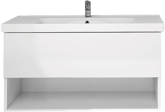 Dreja Тумба с раковиной Perfecto 90 подвесная белая – фотография-2